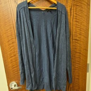Lane bryant blue v back open front cardigan‎